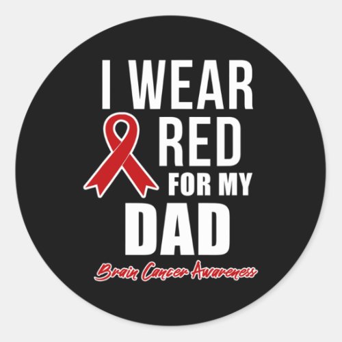 Wear Red For My Dad Blood Cancer Awareness 2  Classic Round Sticker