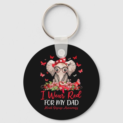 Wear Red For My Dad Heart Disease Awareness 1  Keychain