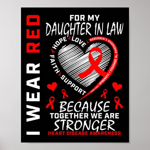 Wear Red For My Daughter In Law Heart Disease Awar Poster