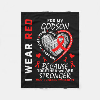Wear Red For My Godson Heart Disease Awareness Rib Fleece Blanket