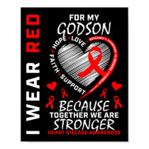 Wear Red For My Godson Heart Disease Awareness Rib Poster