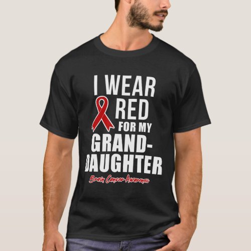 Wear Red For My Granddaughter Blood Cancer Awarene T_Shirt