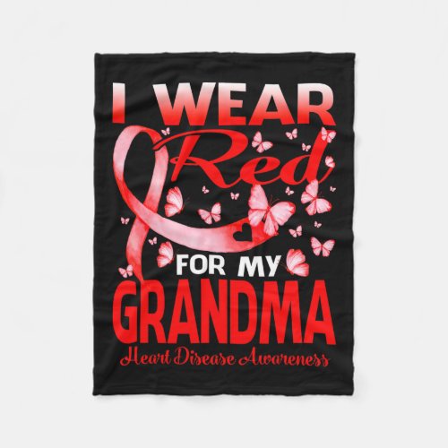 Wear Red For My Grandma Heart Disease Awareness 1  Fleece Blanket