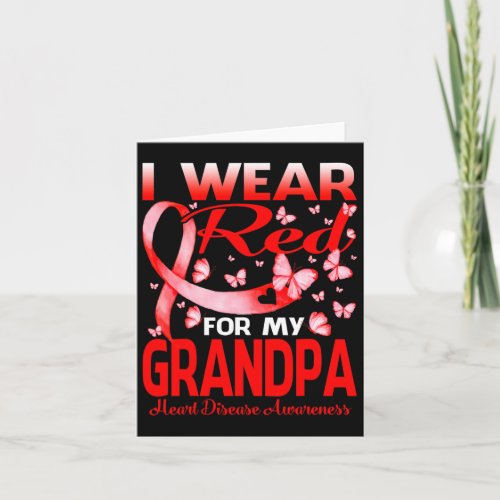 Wear Red For My Grandpa Heart Disease Awareness  Card