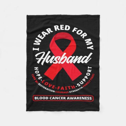 Wear Red For My Husband Blood Cancer Awareness 1  Fleece Blanket