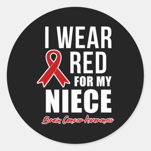 Wear Red For My Niece Blood Cancer Awareness 2  Classic Round Sticker