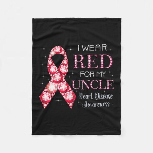 Wear Red For My Uncle Heart Disease Awareness Supp Fleece Blanket
