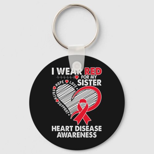 Wear Red For Sister Heart Disease Awareness Chd Su Keychain