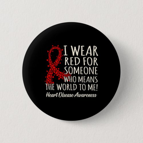 Wear Red Heart Disease Awareness Survivor Graphic  Button