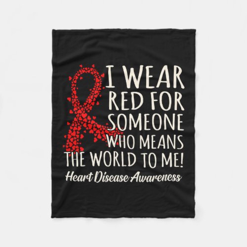 Wear Red Heart Disease Awareness Survivor Graphic  Fleece Blanket