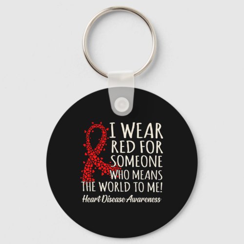 Wear Red Heart Disease Awareness Survivor Graphic  Keychain