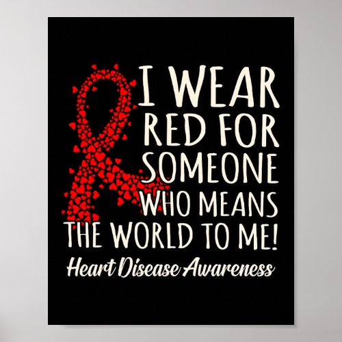 Wear Red Heart Disease Awareness Survivor Graphic  Poster