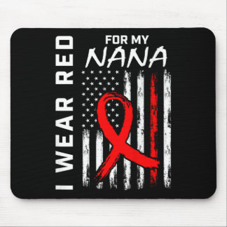 Wear Red Nana Heart Disease Awareness Flag Back Gr Mouse Pad