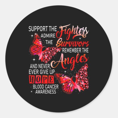 Wear Red Support The Fighters Blood Cancer Awarene Classic Round Sticker