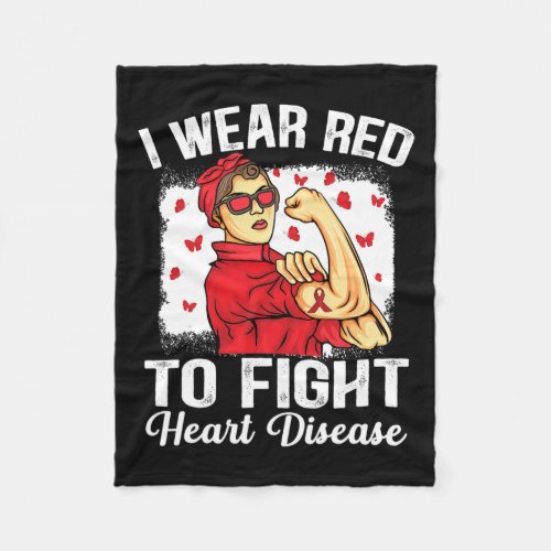 Wear Red To Fight Heart Disease Awareness 3  Fleece Blanket