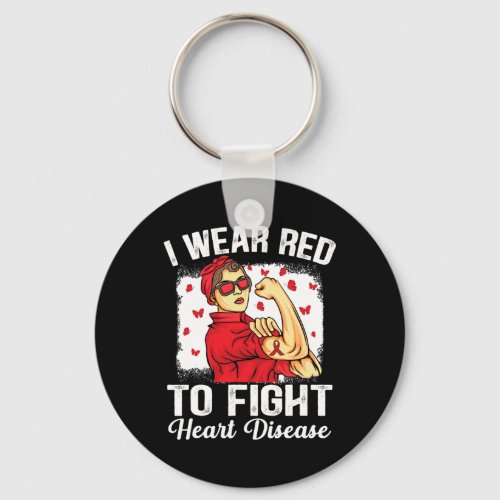 Wear Red To Fight Heart Disease Awareness 3  Keychain