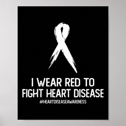 Wear Red To Fight Heart Disease Awareness February Poster