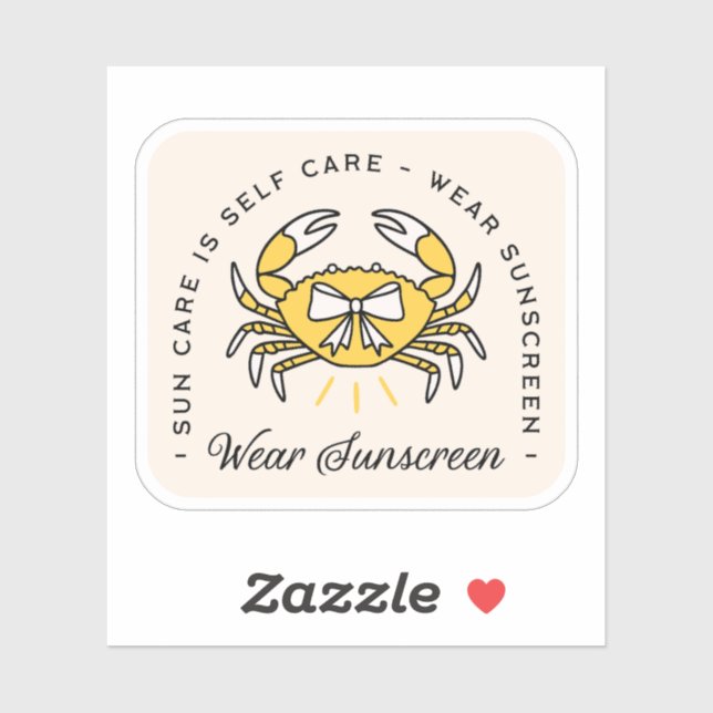 Wear sunscreen apply spf reminder beach aesthetic sticker (Sheet)