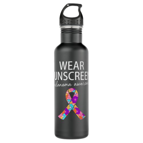 Wear Sunscreen Funny Melanoma Skin Cancer  Stainless Steel Water Bottle