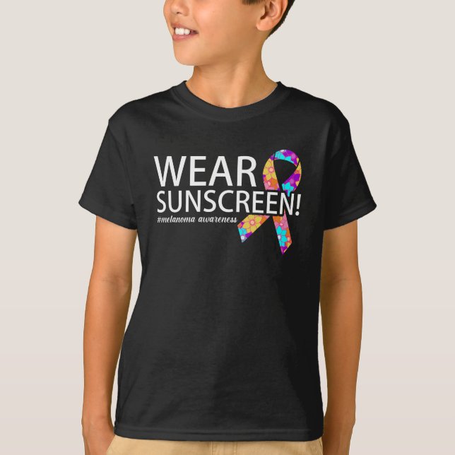 Wear Sunscreen Melanoma Awareness T-Shirt (Front)