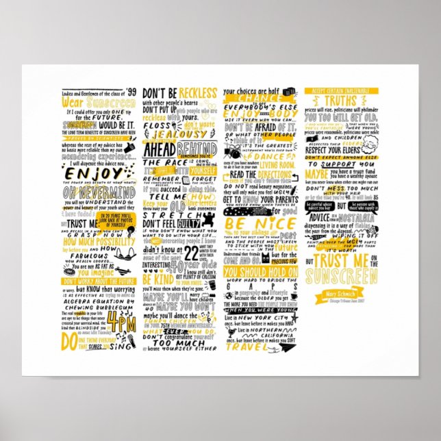 Wear Sunscreen Poster (Front)