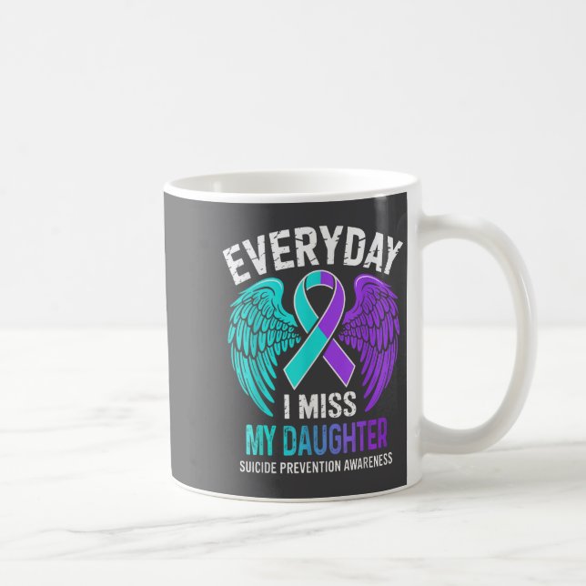 Wear Teal &amp; Purple I Miss My Daughter Suicide  Coffee Mug (Right)