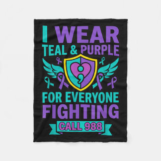 Wear Teal And Purple For Everyone Fighting - Call Fleece Blanket