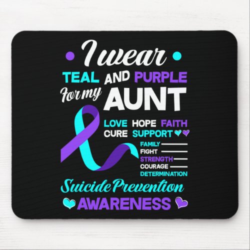 Wear Teal And Purple For My Aunt Suicide Preventio Mouse Pad