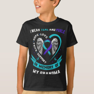 Wear Teal And Purple For My Grandma Suicide Awaren T-Shirt