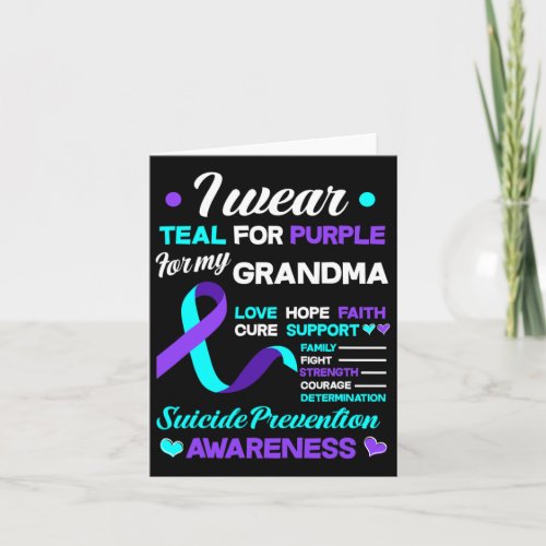 Wear Teal And Purple For My Grandma Suicide Preven Card