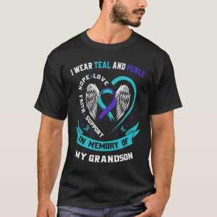 Wear Teal And Purple For My Grandson Suicide Aware T-Shirt
