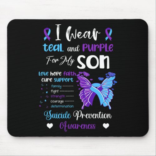 Wear Teal And Purple For My Son Suicide Prevention Mouse Pad