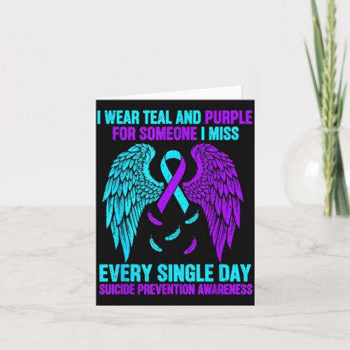 Wear Teal And Purple For Someone Awareness Support Card