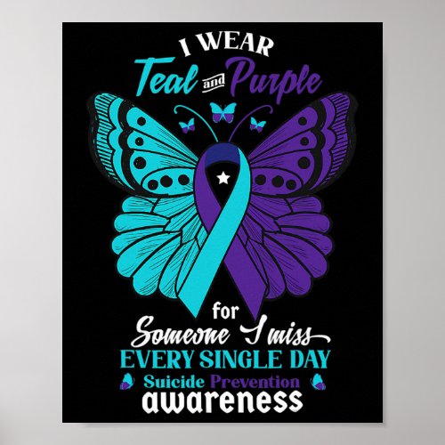 Wear Teal And Purple For Someone I Love Suicide Aw Poster