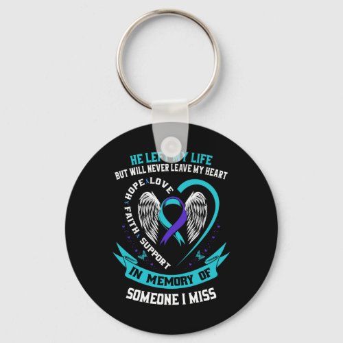 Wear Teal And Purple For Someone I Miss Suicide Aw Keychain