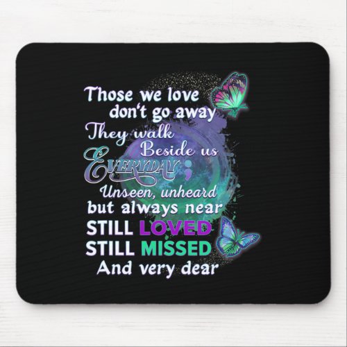 Wear Teal And Purple For Someone I Miss Suicide Pr Mouse Pad