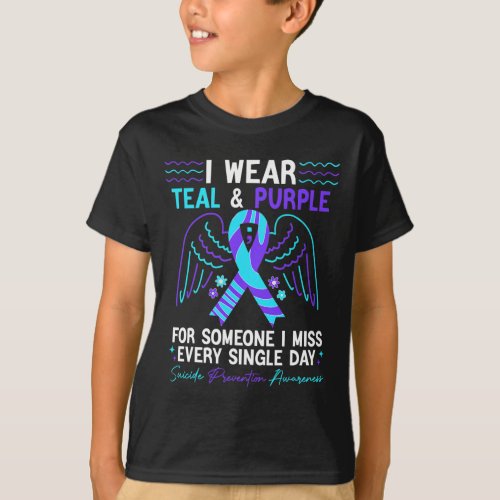 Wear Teal And Purple For Suicide Prevention Awaren T_Shirt
