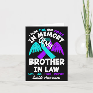 Wear Teal And Purple In Memory Of Brother In Law Card