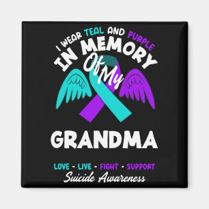 Wear Teal And Purple In Memory Of Grandma Design Magnet