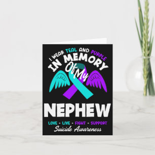 Wear Teal And Purple In Memory Of Nephew Premium Card