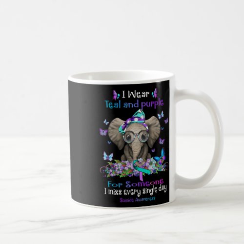 Wear Teal And Purple Suicide Awareness Elephant Ri Coffee Mug