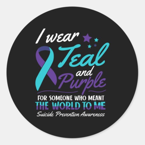 Wear Teal And Purple Suicide Awareness Mental Heal Classic Round Sticker