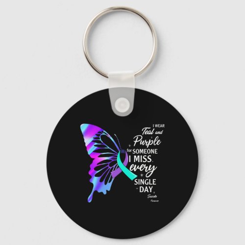 Wear Teal Purple For Memorial Suicide Prevention A Keychain