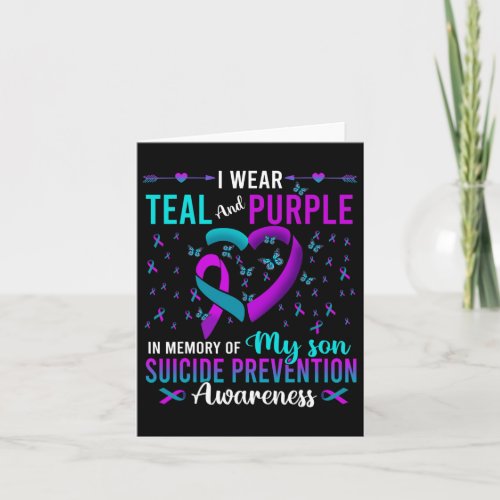 Wear Teal Purple For My Son Suicide Prevention Awa Card