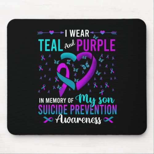 Wear Teal Purple For My Son Suicide Prevention Awa Mouse Pad
