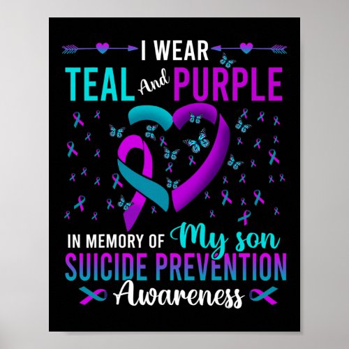 Wear Teal Purple For My Son Suicide Prevention Awa Poster