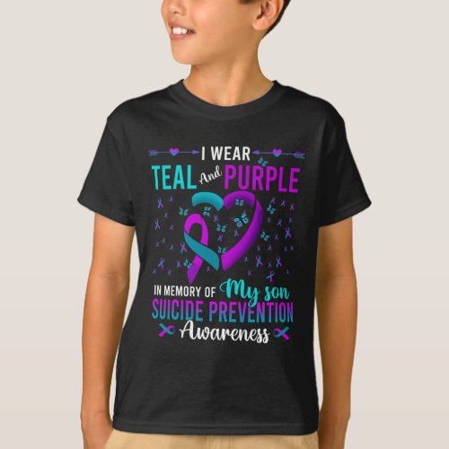 Wear Teal Purple For My Son Suicide Prevention Awa T_Shirt