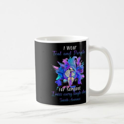 Wear Teal Purple For Someone Gnome Suicide Awarene Coffee Mug