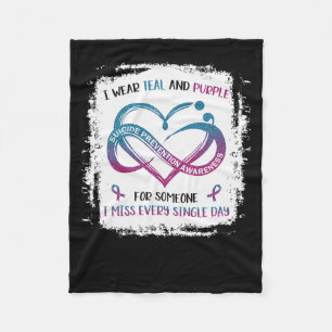 Wear Teal Purple For Someone I Miss Every Single D Fleece Blanket