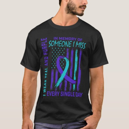 Wear Teal Purple For Someone I Miss Suicide Awaren T_Shirt